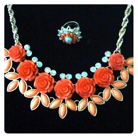 Banana Republic Jewelry - Banana Republic Statement Bib and Ring Set